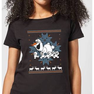 👉 Frozen Olaf and Snowmen Women's Christmas T-Shirt - Black - 5XL - Zwart