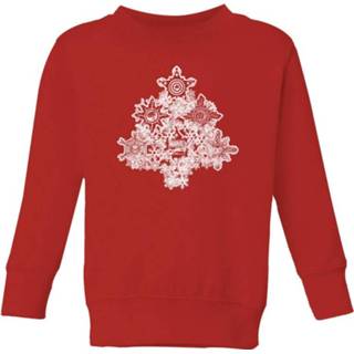 👉 Sweatshirt rood XS unisex kinderen Marvel Shields Snowflakes Kids' Christmas - Red 3-4 Years