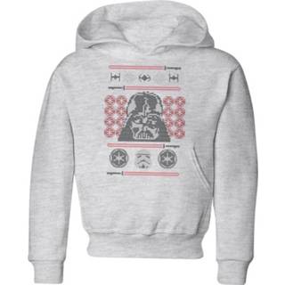 👉 Star Wars Darth Vader Face Knit Kids' Christmas Hoodie - Grey - 11-12 Years - Grijs