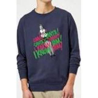 👉 Elf Santa! I Know Him! Christmas Sweatshirt - Navy - 5XL - Navy blauw