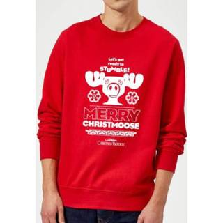 👉 National Lampoon Merry Christmoose Christmas Sweatshirt - Red - XXL - Rood
