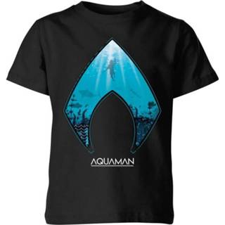 👉 Aquaman Deep Kids' T-Shirt - Black - 11-12 Years - Zwart