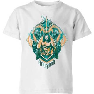 👉 Aquaman Seven Kingdoms Kids' T-Shirt - White - 11-12 Years - Wit
