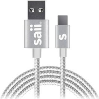 👉 Zilver Saii USB-C Kabel voor opladen en synchroniseren - 1.2m 5712579732613