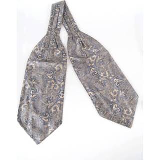 👉 Grijze vrouwen grijs & goude cravat met paisley print
