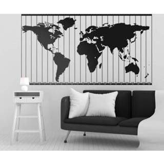 👉 Wereldkaart nederlands Silhouette stickers wereld kaart woonkamer