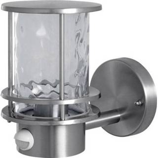 👉 OSRAM Endura® Classic Post 4058075141414 Buitenlamp met bewegingsmelder (wand) LED E27 60 W Energielabel: Afh. van lamp (A++ - E) RVS (geborsteld)