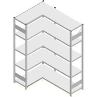 👉 Hoekplank grijs staal metaal Kastbodem (b x h d) 1060 2000 435 mm Kunststofcoating Lichtgrijs Orion Regalsysteme HKE20410AXL