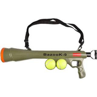 👉 Tennisbal kunststof groen FLAMINGO Ballenschieter BazooK-9 met 2 tennisballen 517029 5400585040913