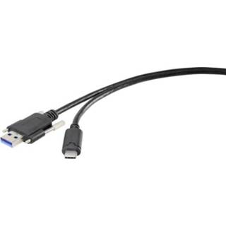 👉 Zwart Renkforce USB 3.0 Aansluitkabel [1x 3.1 stekker Aâ - 1x USB-C stekker] 1 m Schroefbaar 4053199543670