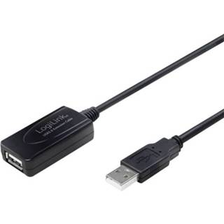 👉 Zwart LogiLink USB 2.0 Aansluitkabel [1x USB-A stekker - 1x bus A] 10 m 4052792008340