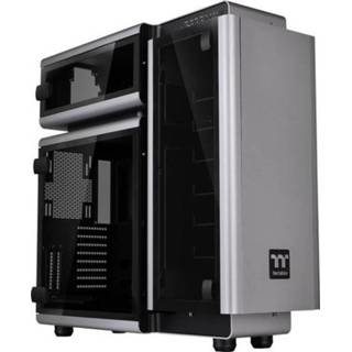 👉 Zwart zilver Full Tower PC-behuizing Thermaltake Level 20 Zwart, 3 voorgeÃ¯nstalleerde LED-ventilators, Zijvenster, Harde schijf installatie zonder gereedschap 4711246873261