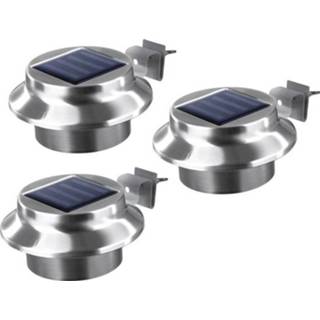 👉 Wit RVS Solar-dakgootlamp Set van 3 LED Warm-wit easymaxx 0612 (geborsteld) 4016471036123