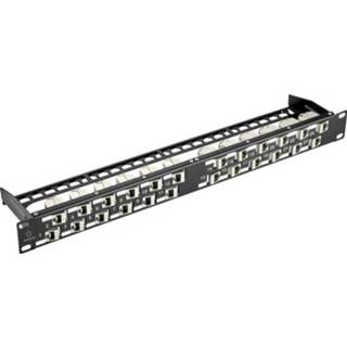 👉 24 poorten Netwerk-patchpanel Renkforce Keystone module 24x 45Â° Leeg 1 HE 4053199577170