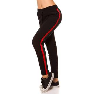 👉 Polyamide vrouwen groen zwart Trendy thermal joggers with contrast stripes Redgreen