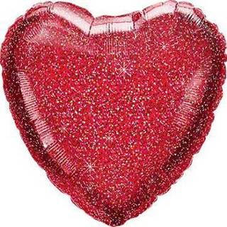👉 Rood Glittergraphic Red Foil Heart 18in/45cm