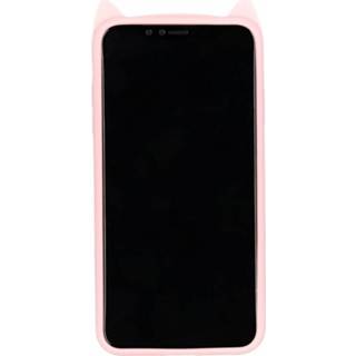Dieren vrouwen roze unisex XS TPU siliconen Kat Backcover voor iPhone Max - 8719295302202