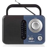 Draagbare radio zwart blauw Nedis FM 2,4W / zwart/blauw 5412810272563