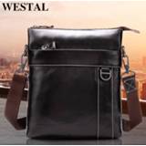 👉 Messenger bag leather small WESTAL genuine Men's shoulder Casual Flap male Crossbody Bags For men 9010