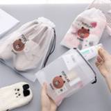 Shoe transparent Waterproof Drawstring Bag Wash Pouch Cartoon Travel Luggage Bags Clothes Storage Organizer Cosmetic Pocket