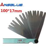 👉 Bougie steel 17 Blades Spark Plug Thickness Gap Metric Filler Feeler Gauge Measurement 0.02 to 1mm Measuring Tools 100mm