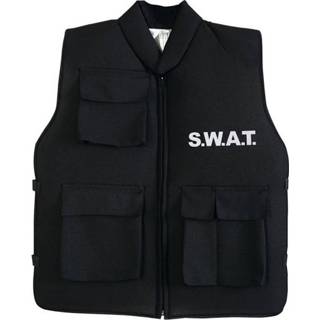 👉 Vest stevig polyester zwart kinderen Swat luxe