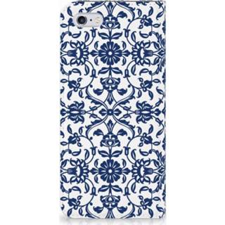 👉 Standcase blauw Apple iPhone 6 | 6s Uniek Hoesje Flower Blue 8718894428573