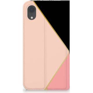 👉 Standcase zwart roze XS Apple iPhone Max Uniek Hoesje Black Pink Shapes 8720091160842