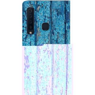 👉 Standcase blauw Samsung Galaxy A9 (2018) Uniek Hoesje Wood Blue 8720091068421
