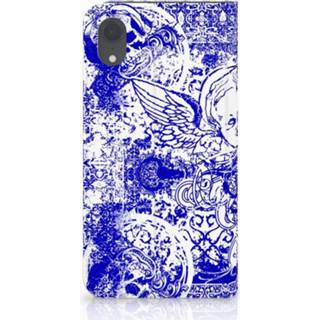 👉 Standcase blauw Apple iPhone Xr Uniek Hoesje Angel Skull Blue 8720091178199