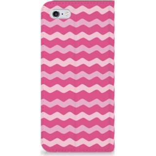 👉 Standcase roze Apple iPhone 6 | 6s Uniek Hoesje Waves Pink 8720091355903