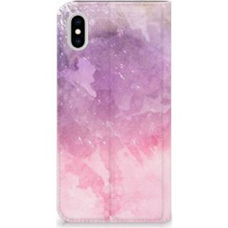 👉 Standcase roze purper XS Apple iPhone Max Hoesje Design Pink Purple Paint 8720091471078