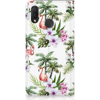 👉 Standcase Huawei P Smart Plus Hoesje Design Flamingo Palms 8720091473201