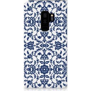 👉 Standcase blauw Samsung Galaxy S9 Plus Uniek Hoesje Flower Blue 8720091515673