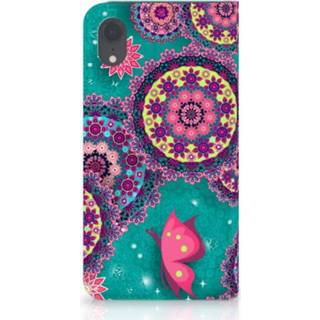 👉 Standcase Apple iPhone Xr Uniek Hoesje Cirkels en Vlinders 8720091845237