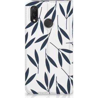 👉 Standcase blauw Huawei P Smart Plus Hoesje Design Leaves Blue 8720091845831