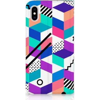 👉 Standcase XS Apple iPhone Max Hoesje Design Blocks Colorful 8720091926530