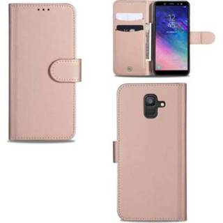 Telefoonhoes rose Samsung Galaxy A6 (2018) Telefoonhoesje met Pasjeshouder 8720091025615