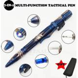 👉 Zaklamp Multi-Function Portable Outdoor Survival Tactical Pen Self Defense Flashlight Emergency Glass Breaker Screwdriver EDC Tool