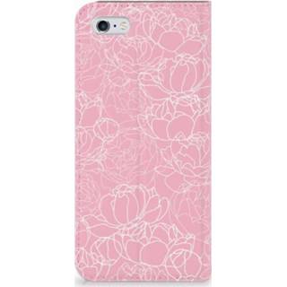 👉 Standcase wit Apple iPhone 6 | 6s Hoesje Design White Flowers 8718894639054