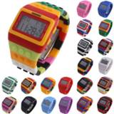 👉 Watch kinderen jongens Hot Children's Watches Digital LED Chic Unisex Colorful Constructor blocks Sports kids wrist boys student Gift