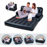 👉 Sofa leather Foldable Inflatable Folding Multifunctional Home Furniture Garden Bedroom Portable Camping Bed for 2 Person