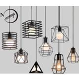👉 Hanger zwart Retro loft industrial iron hanging lights E27 110V 220V LED black pendant lamps for kitchen living room bedroom aisle restaurant