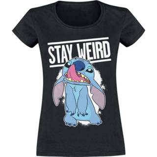👉 Shirt zwart l vrouwen meisjes Lilo & Stitch - Stay Weird Girls 4055585223869