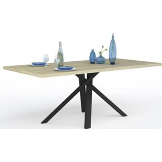 👉 Eettafel eiken spaanplaat Eetkamertafel Rush 200 cm breed - Naturel