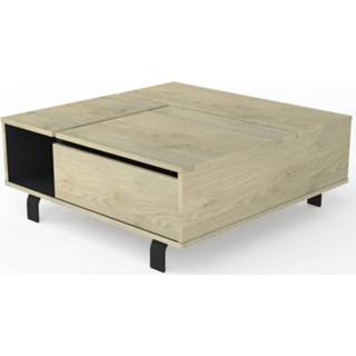 👉 Vierkante salontafel eiken spaanplaat Rush 90x37x90 cm breed - naturel