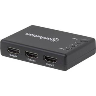 👉 Zwart mannen HDMI-splitter 4 poorten Manhattan 207706 4096 x 2160 pix 766623207706