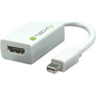 DisplayPort wit Adapter / HDMI [1x Mini-DisplayPort stekker - 1x HDMI-bus] TECHly 8057685304239