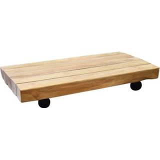 👉 Terrastafel teak teakhout active Sabuga lounge tuintafel 150x75 cm met zwenkwielen