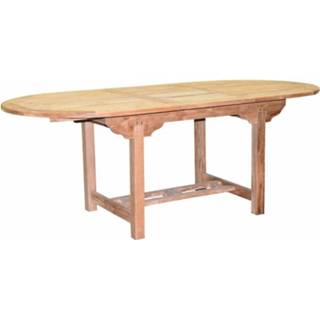 👉 Terrastafel teak teakhout active Ovaal uitschuifbare dining tuintafel 160-210x90xH76 cm bladdikte 2,8